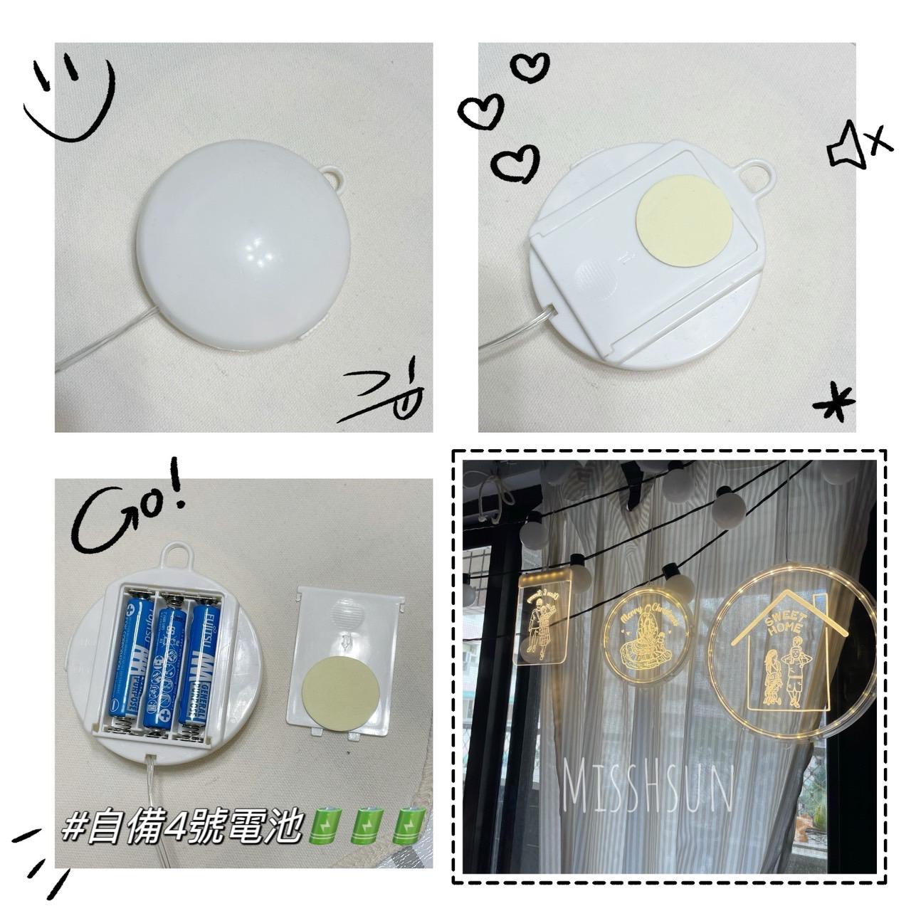 客製｜LED透明吊燈｜電池